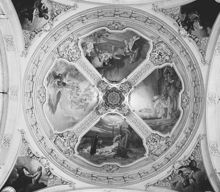 Adolf Fredriks kyrka före restaureringen, kupolmålningar