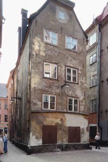 Sven Vintappares gränd 3. Fasad mot torget.