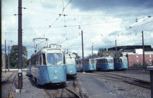 Spårvagnar på gården till Söderhallen