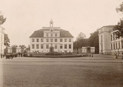 Svartvitt fotografi på Frimurarbarnhuset i Kristineberg