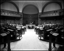 Riksdagens 1:a kammare i Riksdagshuset på Helgeandsholmen