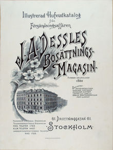 Fakturahuvud J.A. Dessles Bosättnings-magasin