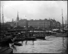 Fiskarehamnen med Slussplan och del av Skeppsbron