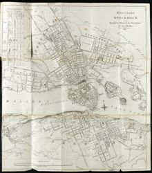 Karta "Vägvisare i Stockholm" från 1819 (inbundet exemplar ur bok)
