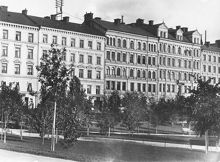 Vasaparken sedd mot Dalagatan med kv. Nebulosan
