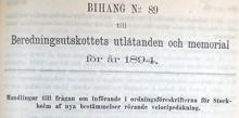 Nya regler för cyklister 1894 - beslutsunderlag för Stadsfullmäktige