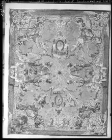 Plafond i Tessinska palatset, Slottsbacken 4 efter skiss i Nationalmuseum