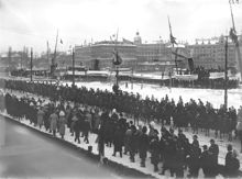 Skeppsbron. Defilering vid Oscar II:s begravning,
