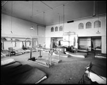 Interiör från lokalen för mobilisering 1914 på Kungl. Slottet
