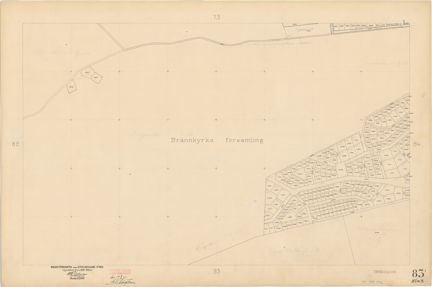 Bladet är ritat i tusch på papper som numera är gulnat