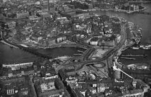 Flygbild över Slussen och Gamla Stan mot norr