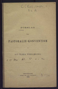 Förslag till pastoralie-konvention i S:t Clara församling