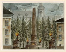 Illumination med granar vid Storkyrkobrinken