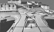 Modell av Slussen och Södermalmstorg
