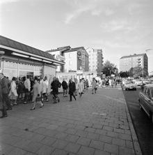 Trafikanter vid tunnelbanestationen Gullmarsplan