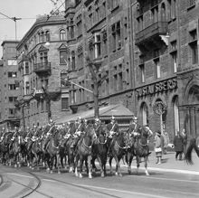 Vaktparaden vid Birger Jarlsgatan 4