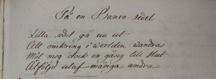 ”På en Banco-sedel” – Carl Christoffer Gjörwells anteckningsbok 1824.