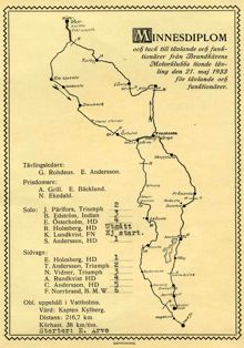 Kamratföreningen Röde Hanen, Minnesdiplom 1933
