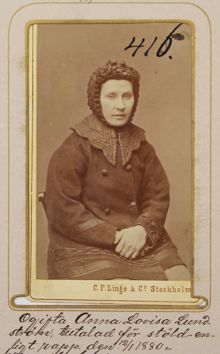 Ogifta Anna Lovisa Lundström - polisfoto