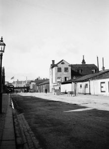 Vintervägen norrut från Mäster Samuelsgatan. Nuv. kv. Terminalen