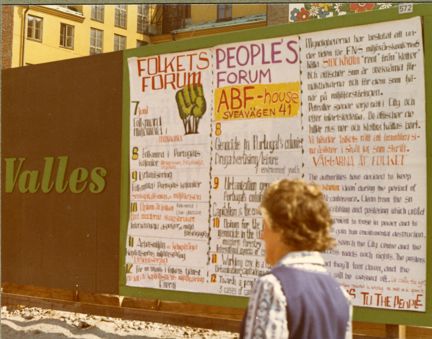 Reklam för Folkets Forums event i ABF-huset under FN:s miljökonferens 
