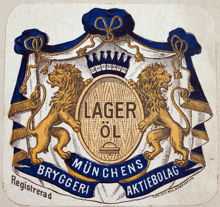 Etikett. Lager Öl. Münchens Bryggeri Aktiebolag
