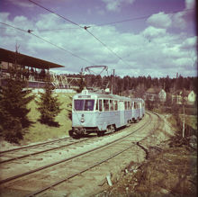 Spårvagn på linje 19 vid Svedmyra 1951