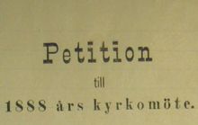Petition till 1888 års kyrkomöte - med krav på religionsfrihet