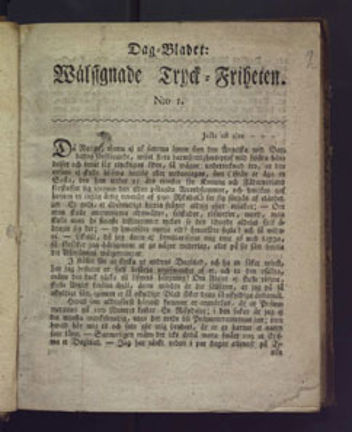 Dag-Bladet: Wälsignade Tryck-Friheten.