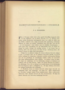 Elementarundervisningen i Stockholm / O. A. Stridsberg