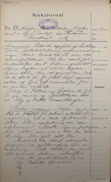 Frälsningssoldaten Carl Wilhelm Nilsson tas in på Katarina sinnessjukhus - sjukjournal 1903