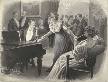 Man och kvinna vid piano