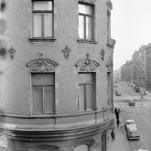 Linnégatan 33-35. Detaljer av fasaden