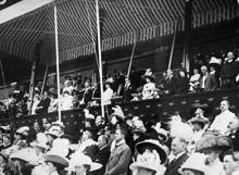 Olympiska spelen i Stockholm 1912. Kungliga läktaren vid invigningshögtidligheterna den 6 juli 1912.