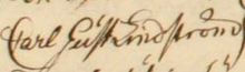 Barnhuspojken Carl Gustaf Lindström, född omkring 1749