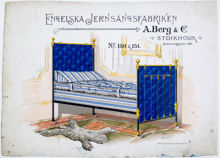 Reklamtryck. Engelska Jernsängsfabriken A. Berg & Co