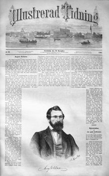 August Sohlman. Kort biografi med porträtt i Illustrerad Tidning, nr 52 den 30 december 1865.