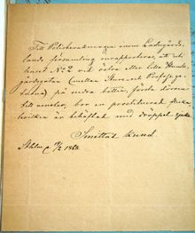 Anonym angivelse av kvinna till polisens prostitutionsavdelning, den 14 februari 1868