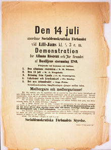Socialdemokraterna demonstrerar i Lill-jansskogen