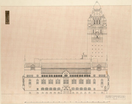 Ritning i tusch på papper