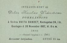 Vita bandet - inträdeskort till föreläsning av Karolina Widerström
