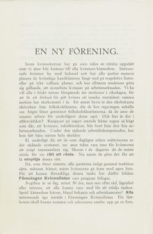 Kvinnolistan - en ny förening