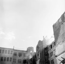 Hus under rivning i Klara