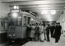 Katarinatunneln, Spårvagn i tunneln 1933