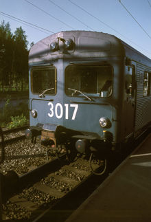 Parti av pendeltågsvagn, förarhytt