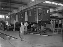 Garagevägen 18. Stockholms Spårvägars Hammarbyverkstad (Hammarbyhallen)