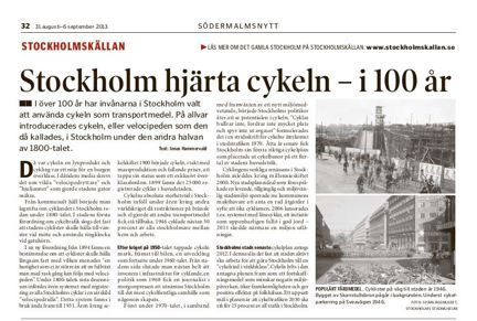 Artikel med två foton av cyklister och cyklar.