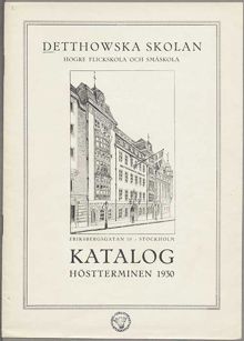 Detthowska skolan (omslag till elevkatalog)