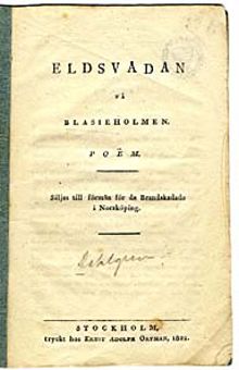 Eldsvådan på Blasieholmen : poëm : säljes till förmån för de brandskadade i Norrköping