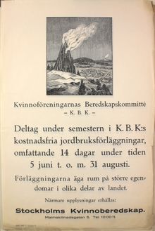 Utbildning för kvinnor i beredskapsarbete 1941